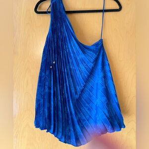 Banana Republic Cobalt Blue One Shoulder Top SZ M NWT